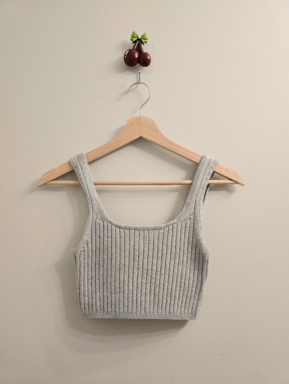 Wilfred Gray Ribbed Knit Crop Tank